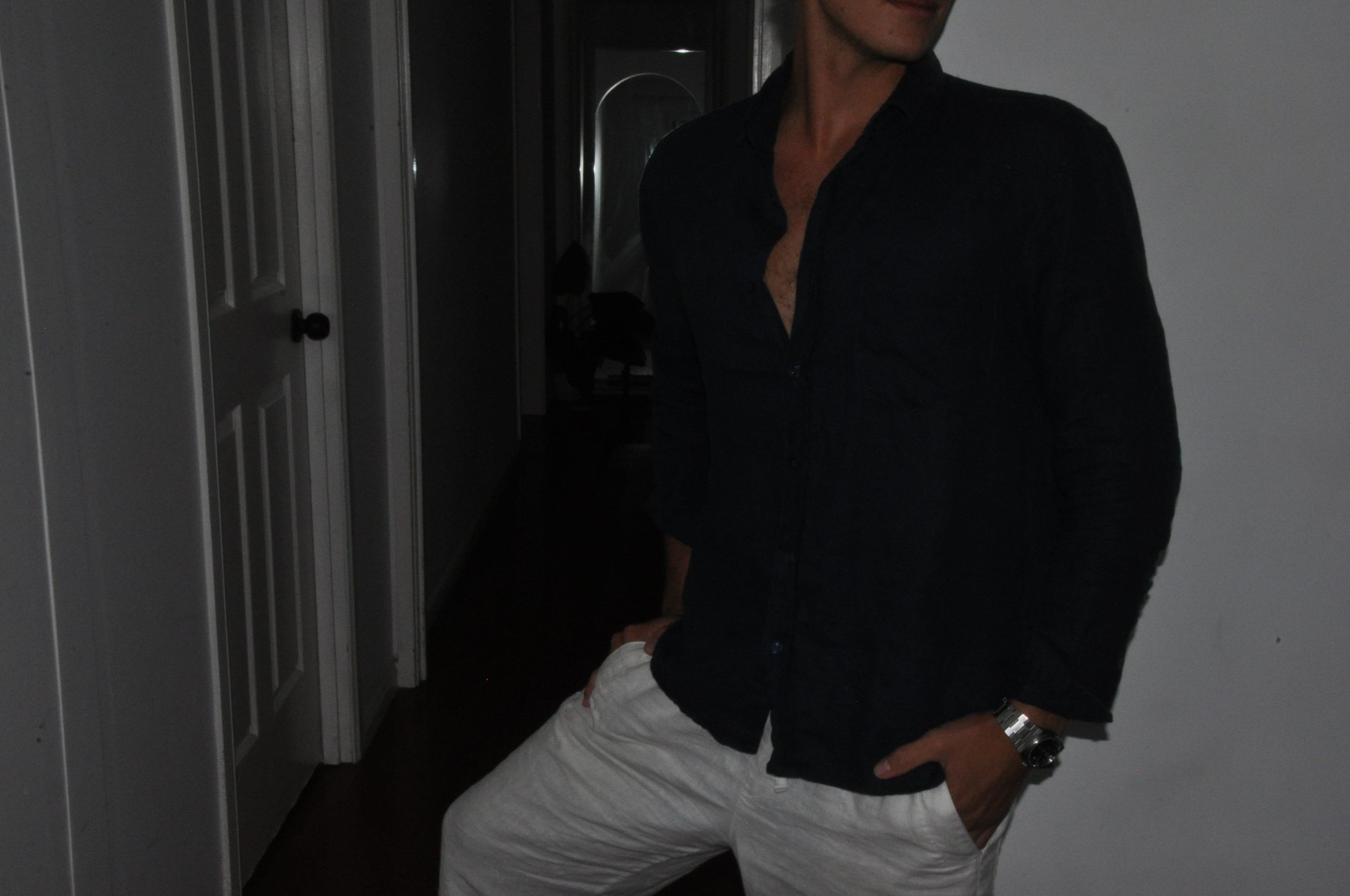 Bonhygge Navy Linen shirt