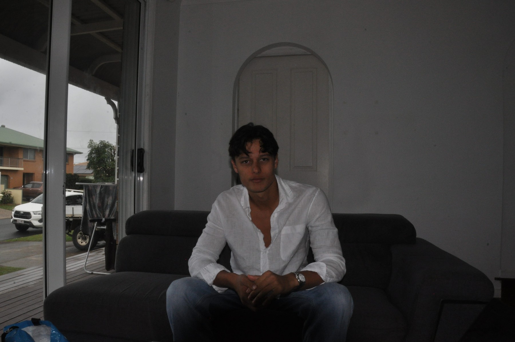 White Linen shirt — premium European linen menswear, detail